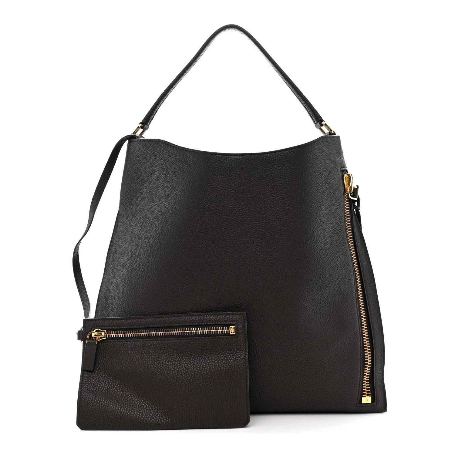 Pebbled Large Alix Padlock Zip Hobo Dark 3