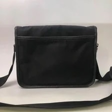 Prada Flap Enamel Triangle Metal Logo Messenger - Excellent #K8ZC34 2