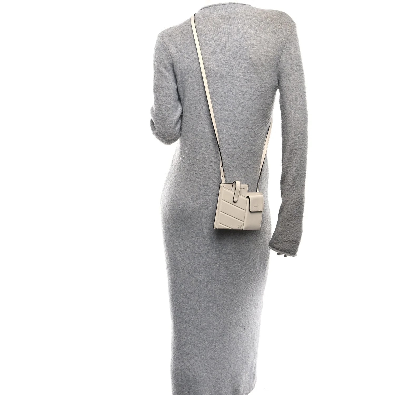 Vitello Grace Matte Two Pocket Mini Crossbody Ice 2