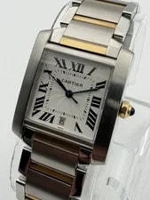 Cartier Tank Francaise 2302 W51005Q4 18k YG Two Tone Silver Dial Auto 28mm 2