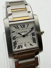 Cartier Tank Francaise 2302 W51005Q4 18k YG Two Tone Silver Dial Auto 28mm 3