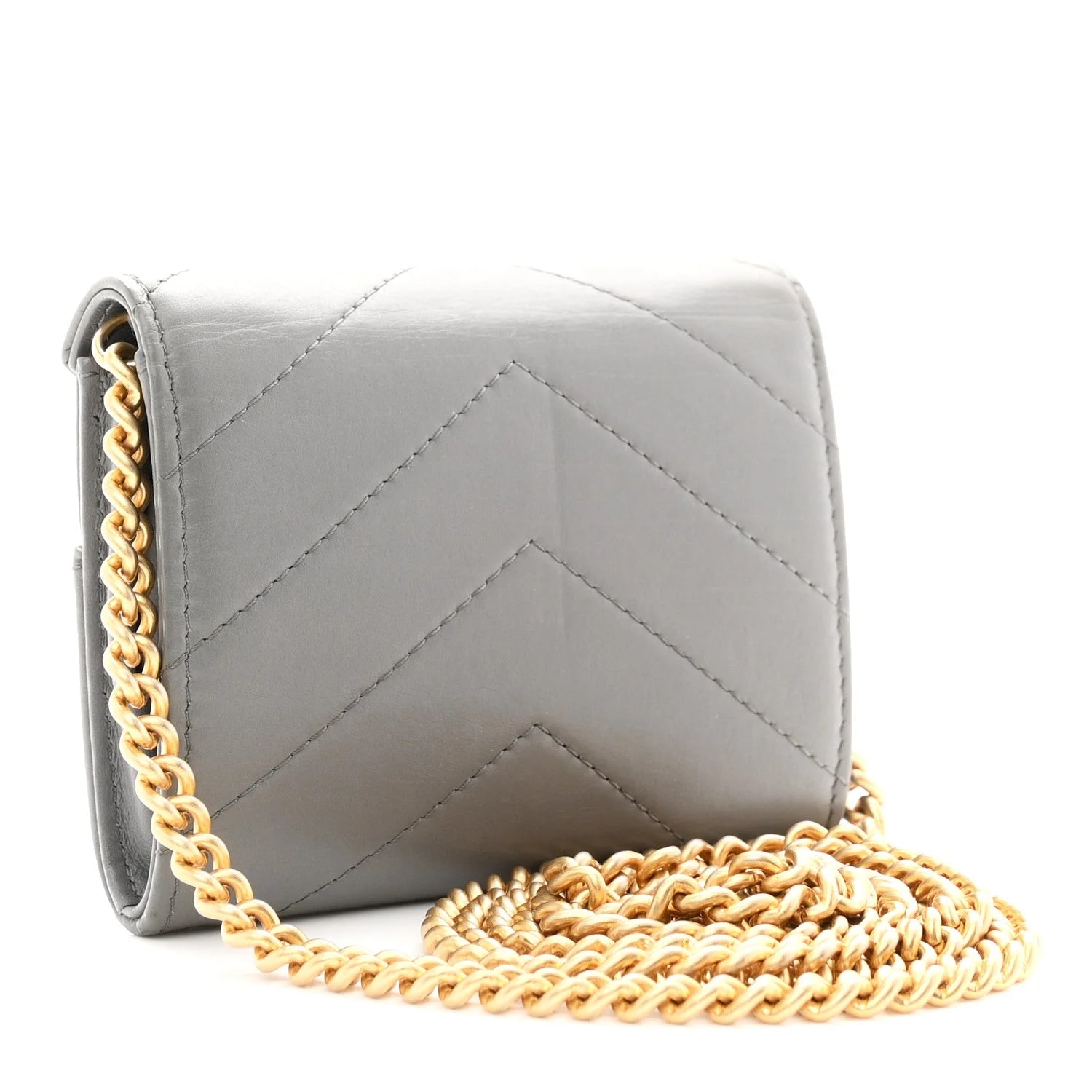 Elaphe Double Chevron Card Case on Chain 3