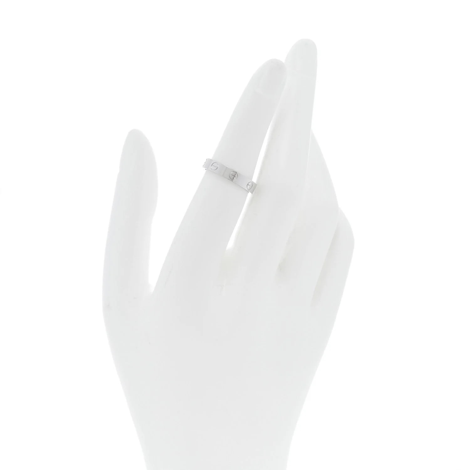 18K White Gold 3.5mm Love Wedding Band 51 5.75 2