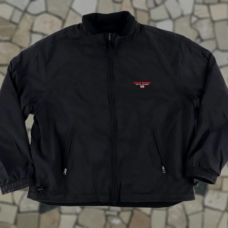 Polo Ralph Lauren — Polo Ralph Lauren Reversible Sport Shell Jacket 2XL Shirt Jacket Mock Long Sleeve Solid 90s? — streetwear — resale