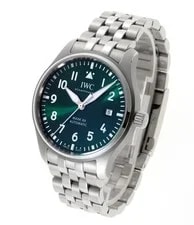 IWC Pilot's Mark XX IW328206 Stainless Steel 40mm Green Dial #HIW066 3