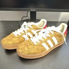 Gucci x Adidas — Gucci X Adidas Gazelle GG Monogram Low Top Lace-Up Sneakers Heel — Sneaker — resale