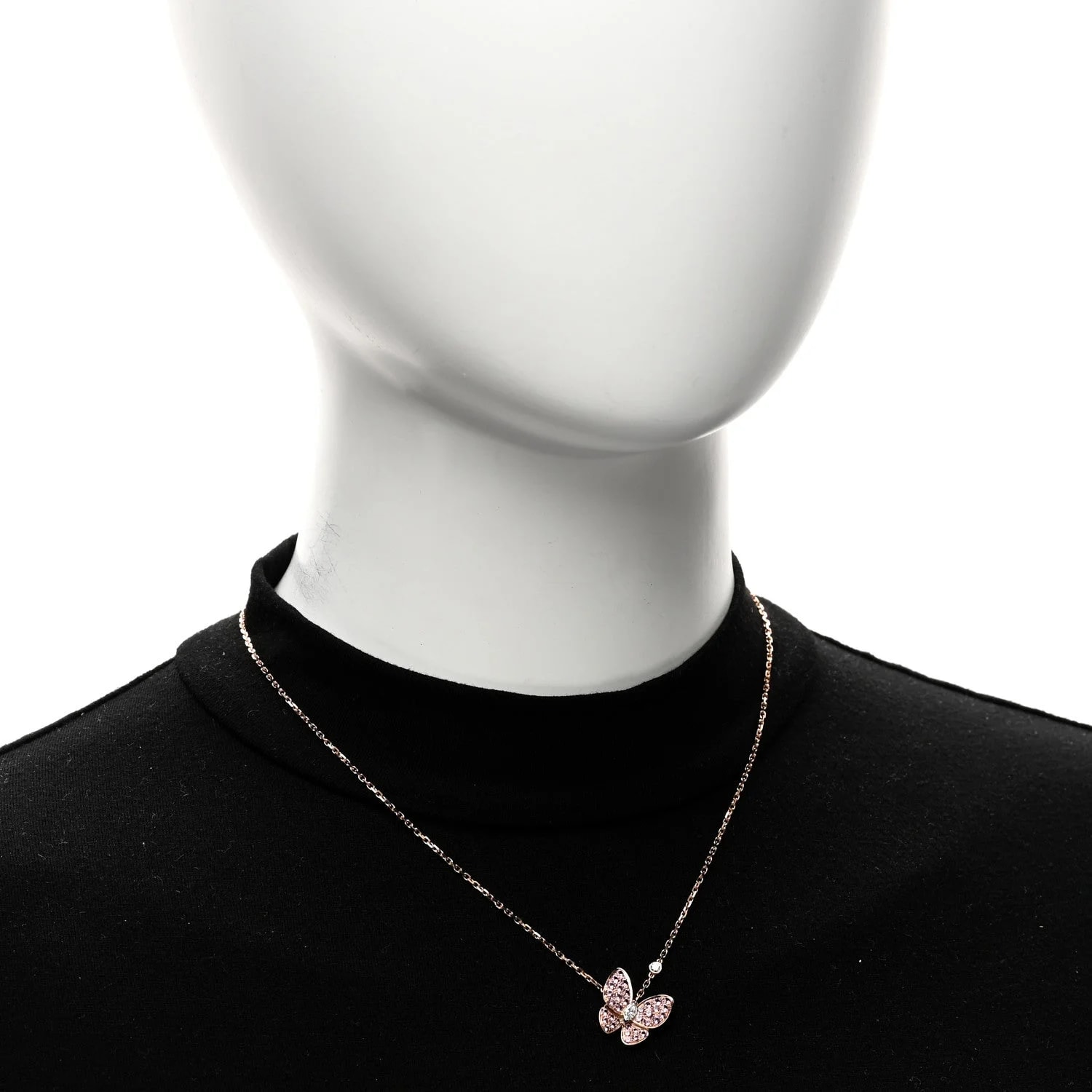 18K Rose Gold Two Butterfly 2
