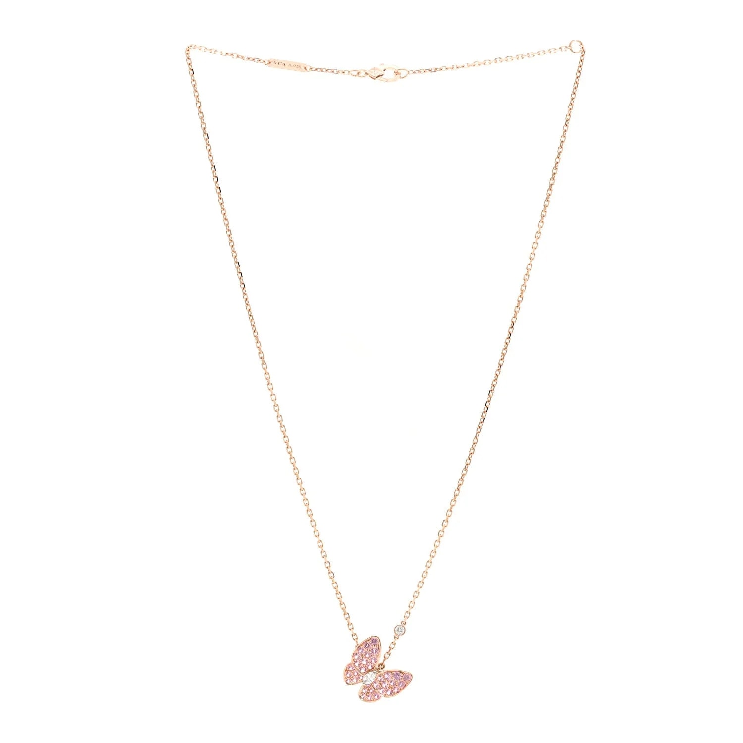 18K Rose Gold Two Butterfly 3