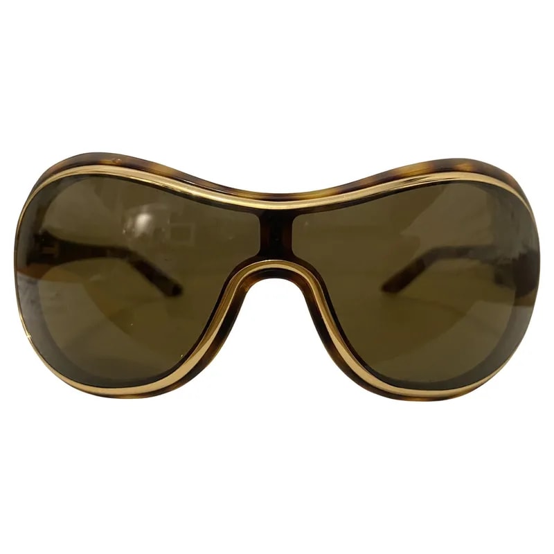 Valentino Garavani — 2000s Valentino Garavani Shield Sunglasses Tortoiseshell — Accessory — resale
