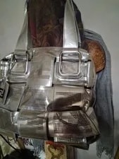 Large Fendi Metallic Woven Crossword . 2