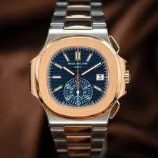Patek Philippe Nautilus Rose Gold Stainless Steel Blue Dial 5980/1AR 2