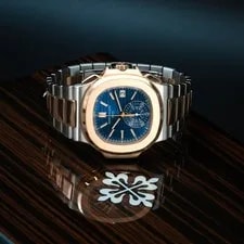 Patek Philippe Nautilus Rose Gold Stainless Steel Blue Dial 5980/1AR 4