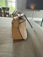 ’s LOEWEWhiteCalfskin Mini Woven Puzzle 3