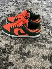 Nike — Size 9.5 - Nike Dunk Low Miami Hurricanes — Sneaker — resale