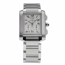 Cartier Tank Francaise Chronoflex 2653 With 28mm Steel Case and White Dial. E... 3
