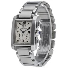 Cartier Tank Francaise Chronoflex 2653 With 28mm Steel Case and White Dial. E... 4