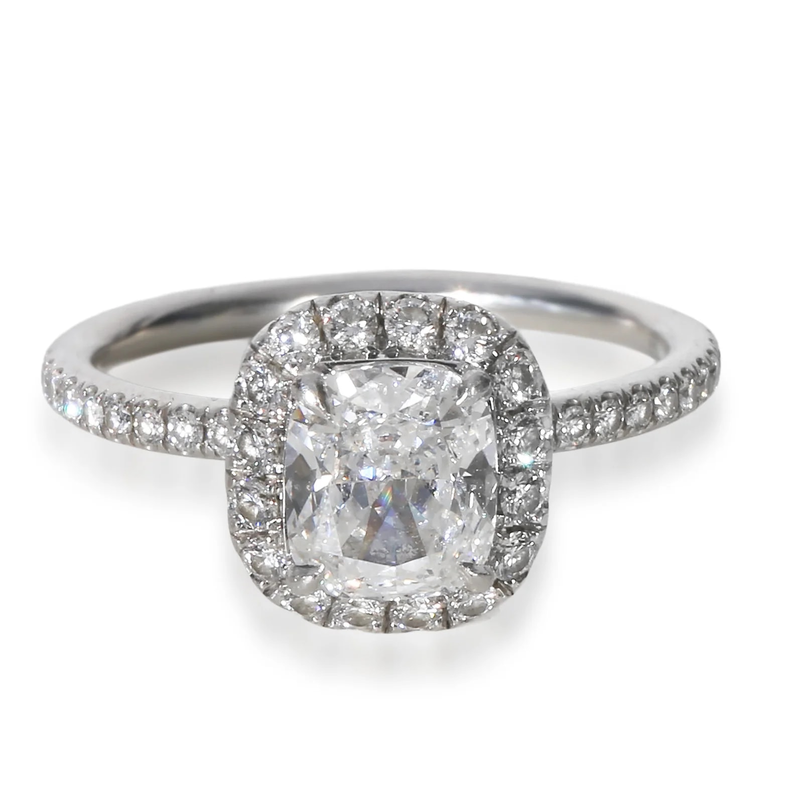Harry Winston — Harry Winston 1.03 Ct Cushion Modified Diamond Engagement Ring 950 — Watch — resale