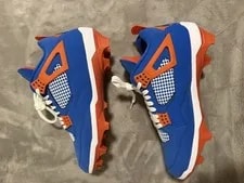 Limited Edition PE Floridagator Jordan 4 Cleats Only Size 12 in the World 4