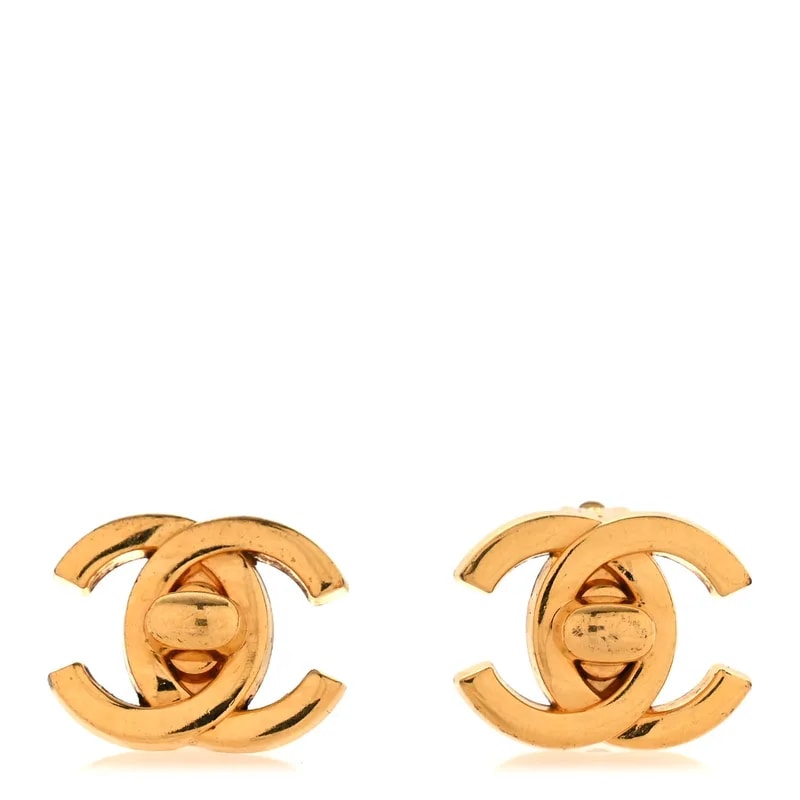 Chanel — Metal CC Turnlock Clip on — Jewelry — resale