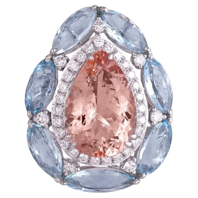 Jewel Hub — Set in 18K White Gold, Morganite, & Engagement Cocktail — Jewelry — resale