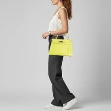 Hermes Kelly 32 Retourne Palladium Finish LimeGris Perle Top 2