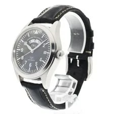 IWC Schaffhausen — IWC Schaffhausen Flieger UTC IW325101 39mm SS Black Dial Leather Strap GMT #C489 — Watch — resale