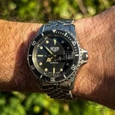 Early (Pre-Tag) Heuer 980.013 Black Quartz Diver 666 FT Dial Serviced 3