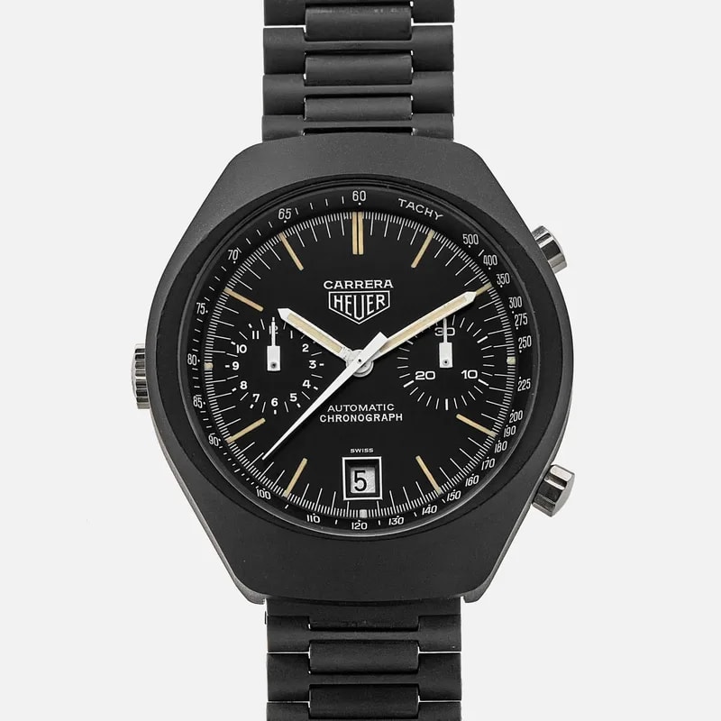 Heuer — 1970s Heuer Carrera Ref. 110.571 in Black PVD — Watch — resale