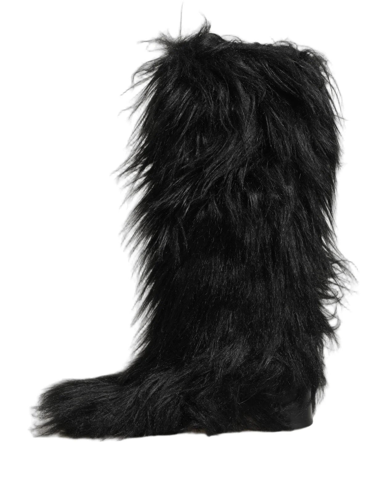 Dolce & Gabbana — Dolce & Gabbana Knee High Faux Fur — Designer Shoe — resale