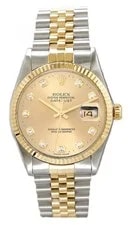 Rolex Datejust 36MM Two-tone Yellow Gold Fluted Bezel Champagne Factory Diamond 4