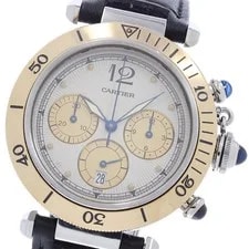 Cartier — Cartier Pasha Chrono 38 W3101155 YG Bezel Silver / Gold Dial Quartz 's_906277 — Watch — resale