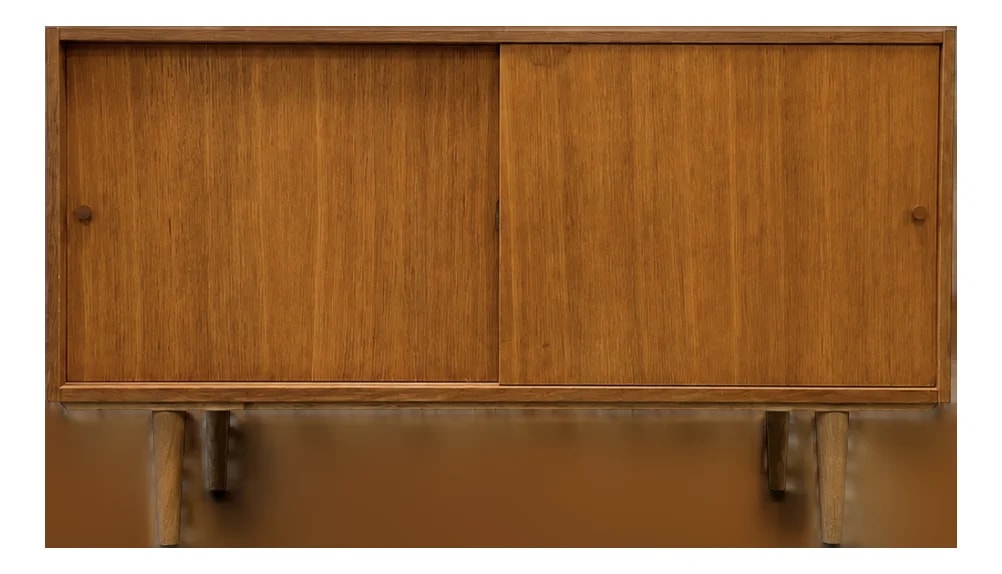 Danish Modern — Mid Century Modern Sliding Door Credenza – Danish Modern Storage Cabinet, C. 1960’s — Furniture — resale
