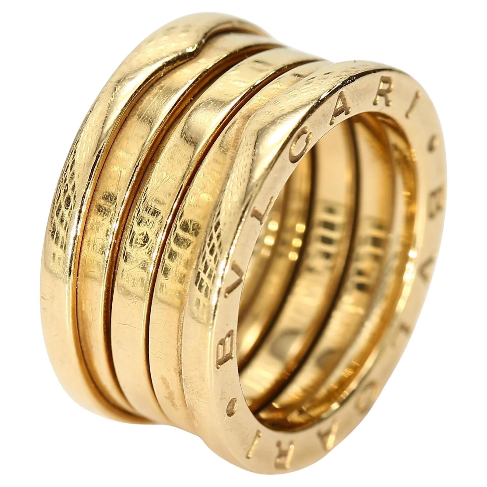 Bvlgari — 18K Yellow Gold Movable Bvlgari B.Zero1 Stacked Ring Band Size 5.25 — Jewelry — resale