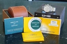 Breitling Bentley Barnato 42mm Silver Dial Box Papers eBay Live A41390 4