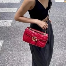 Gucci Marmont 26 Chevron Chain Crossbody Shooulder 2
