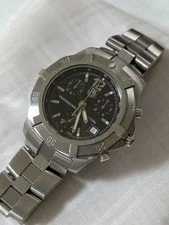Working Item Battery Replaced Tag Heuer Cn1110 2000 Chronograph Black Dial 2