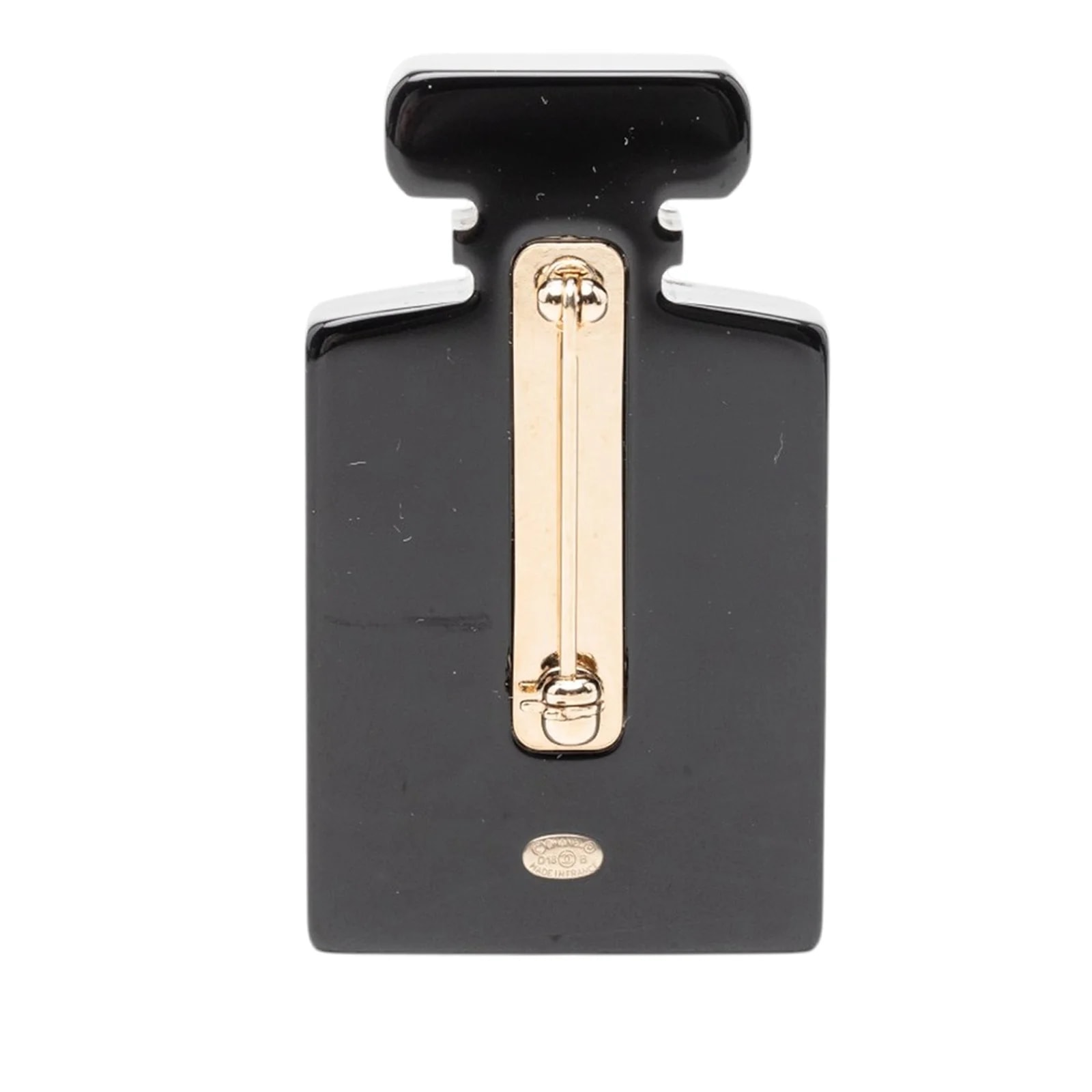 CC Resin and Faux Perfume Bottle Pin Brooch 2