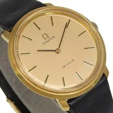 Omega TOOL104 Leather 33mm Gold Dial Mechanical (Manual) #NW225 3