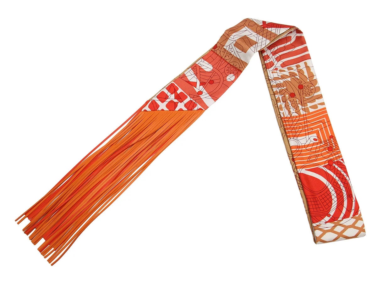 Hermès — Hermès Au Bloc and Fringed Twilly — Accessory — resale