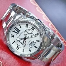 Cartier W7100045 Calibre de Chronograph With Original Bracelet and Storage Box. 2