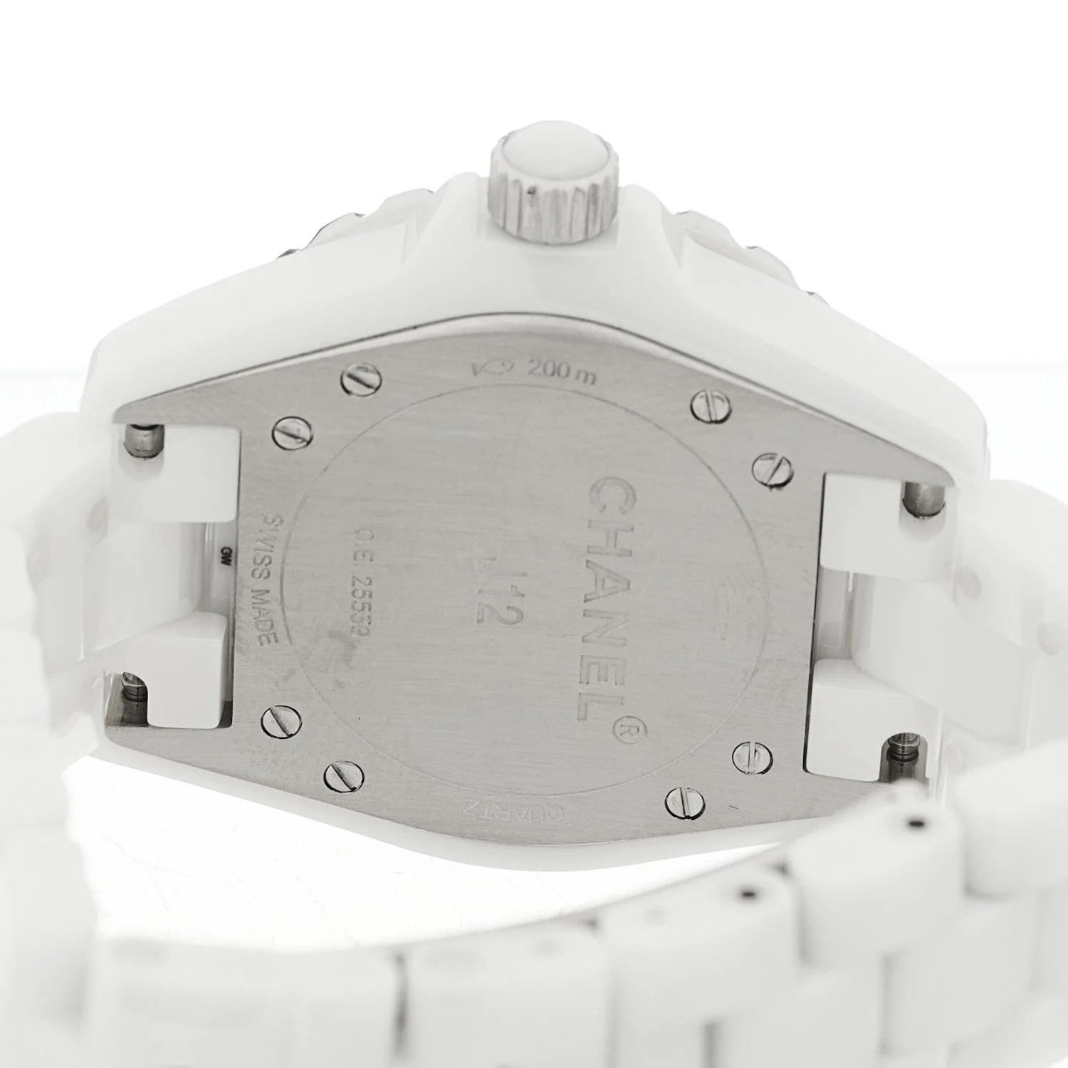 Stainless Steel Ceramic Diamond Dial 33mm J12 Quartz White 4