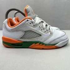 Jordan — Size 4.5Y / 6 Jordan 5 Retro Low Miami Hurricanes (GS) Brilliant — Sneaker — resale