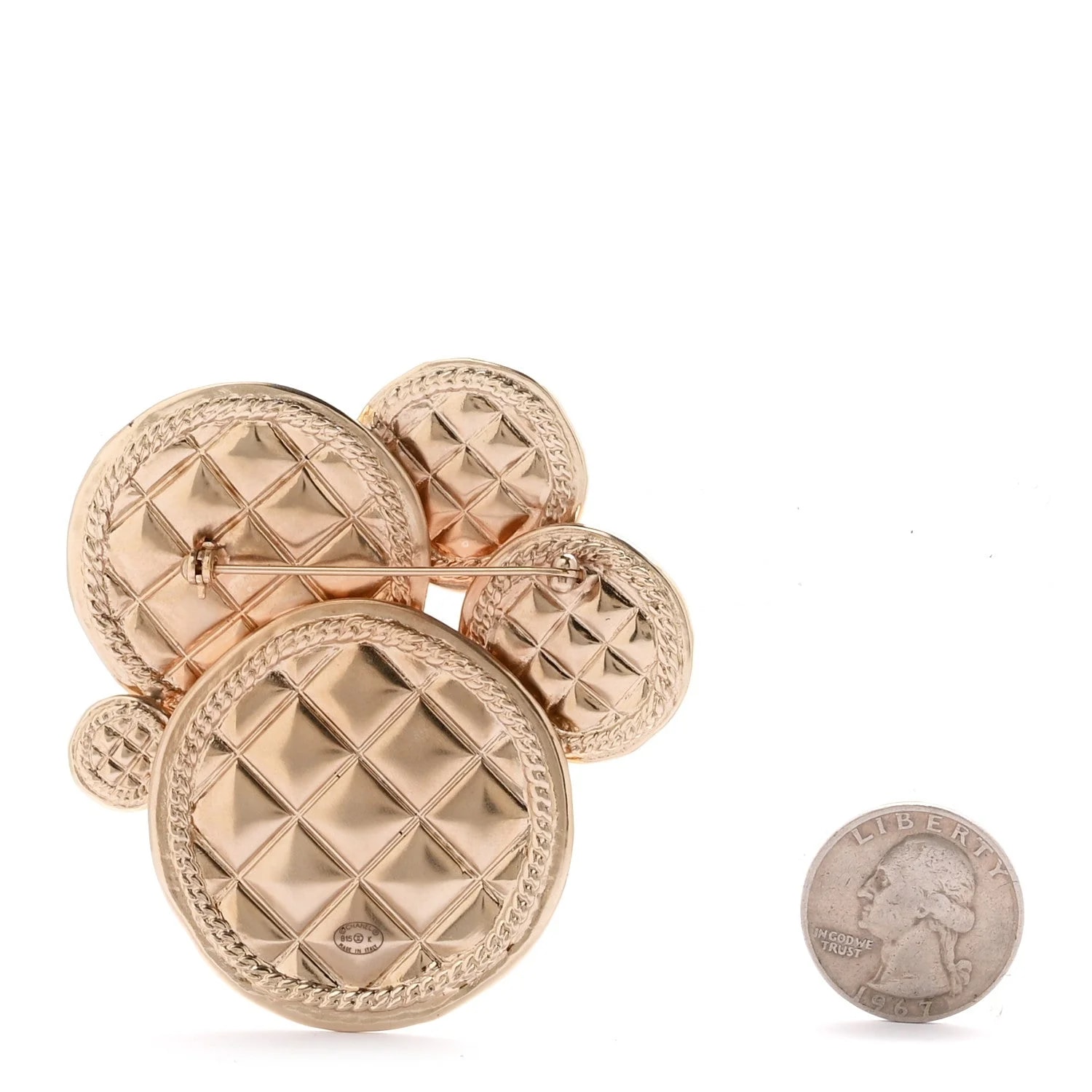 Metal CC Medallion Brooch 2