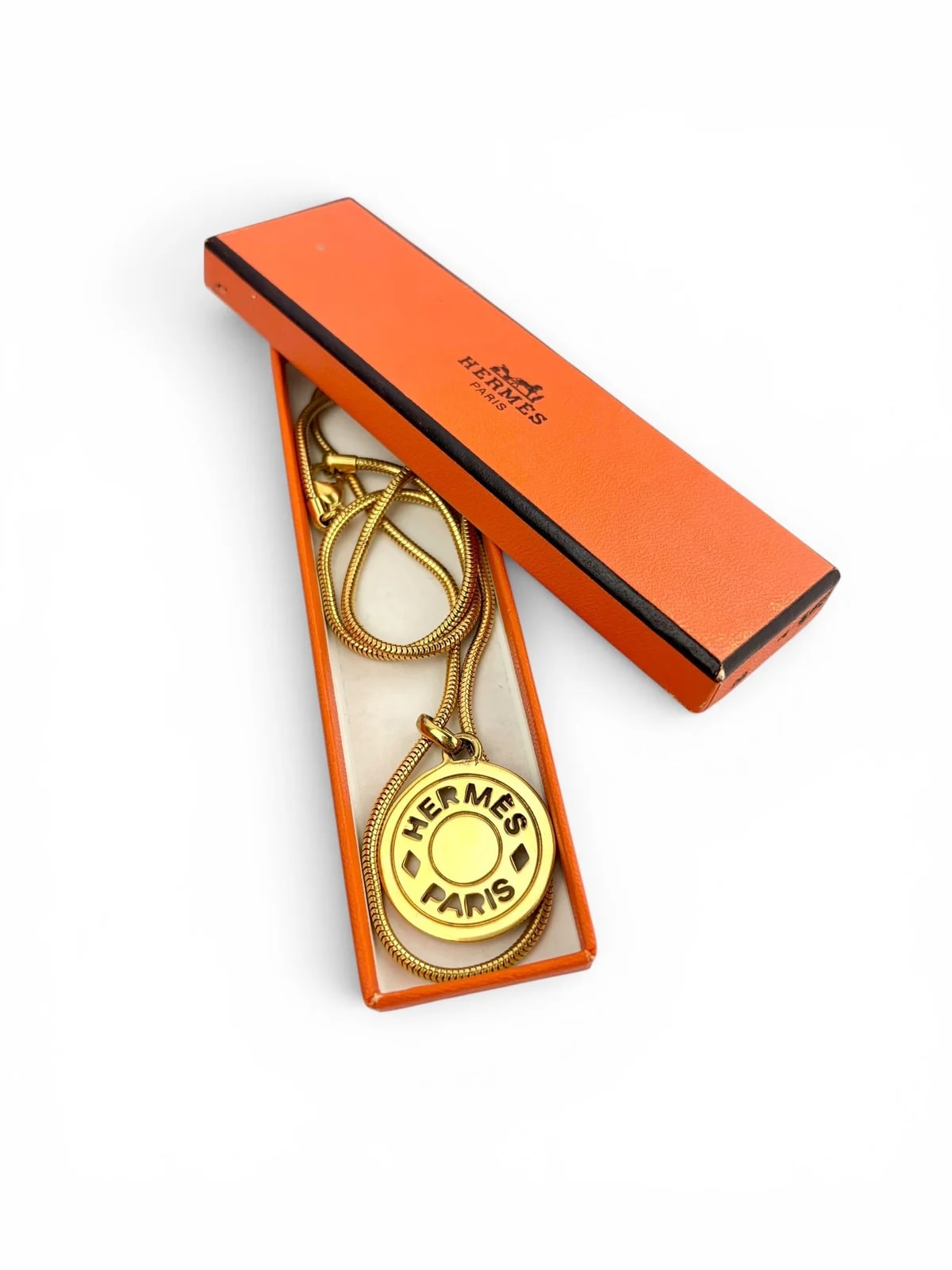 Hermes Tone Selle Logo Necklace 2