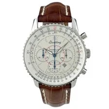 Breitling Navitimer Montbrillant A41330 SS Leather Automatic Silver S 2