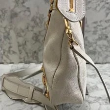 Balenciaga Classic Edge City 2way White Gold Auth 4