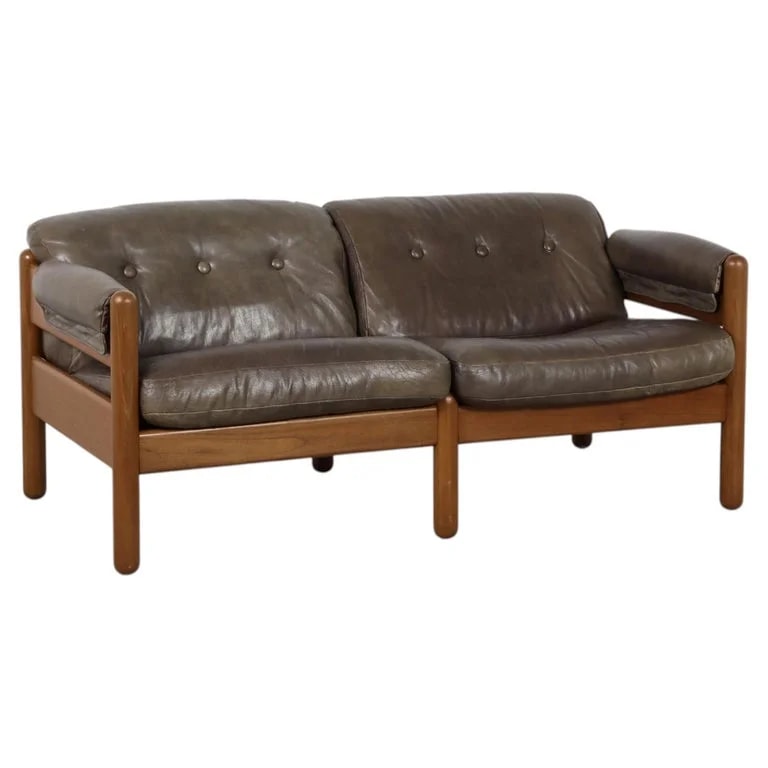 A. Mikael Laursen, Illum Wikkelsø — Illum Wikkelsø Model 380 Danish Leather Loveseat, 1970's — Furniture — resale