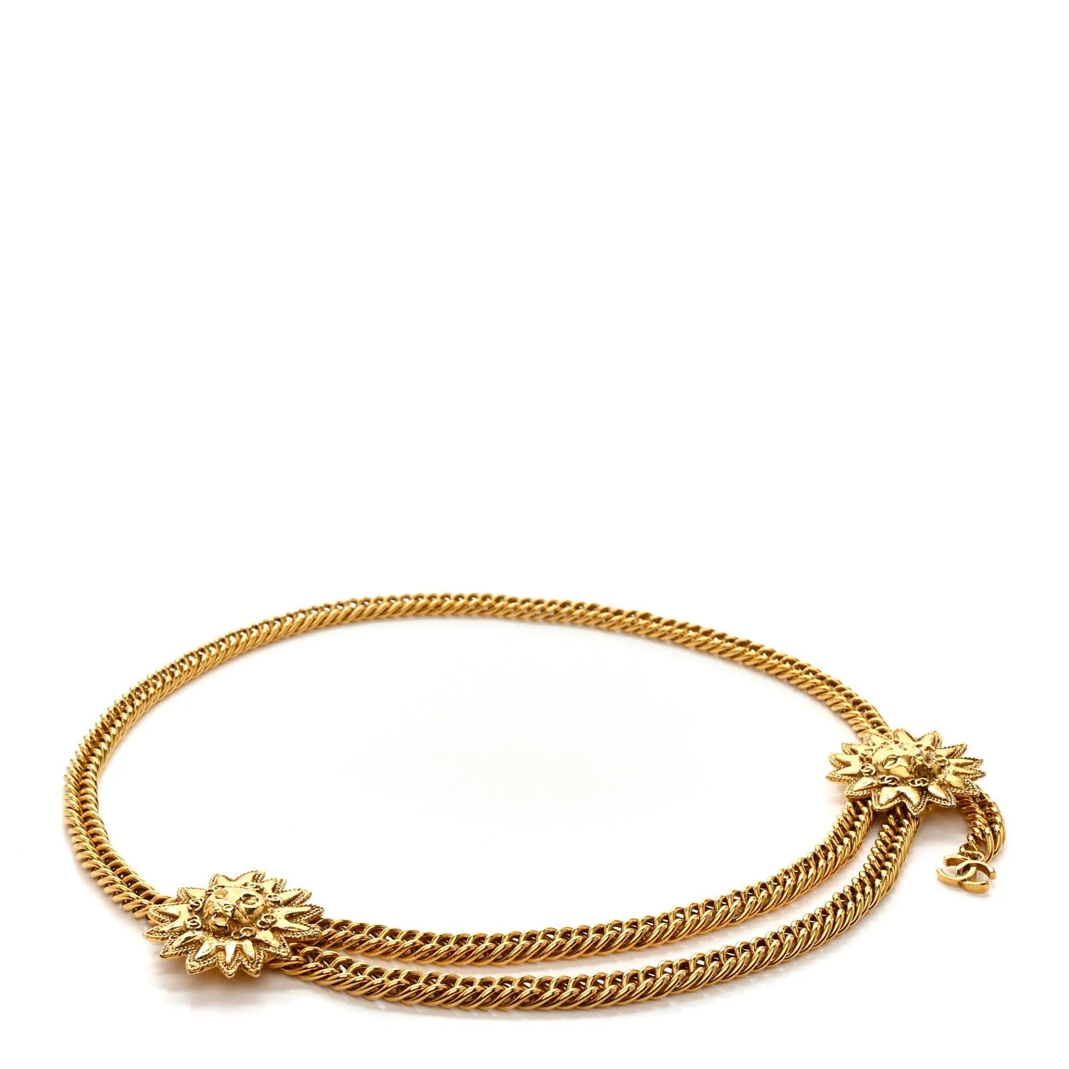 Chanel — Metal Lion CC Double Chain Belt — Accessory — resale