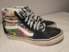 Vans Sk8 Hi Fruit Skull Skeleton Striped Shoe Size M 7.0 W8.5 2