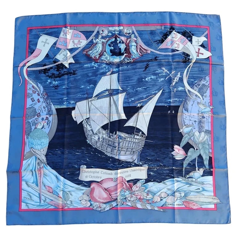 Hermès — Hermès Scarf Christophe Colomb Decouvre l'Amerique 12 Oct 1492 — Accessory — resale